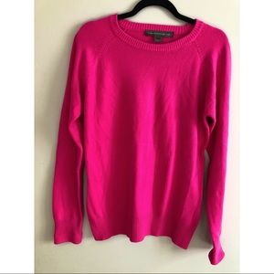 French Connection bright pink sweater, size large.